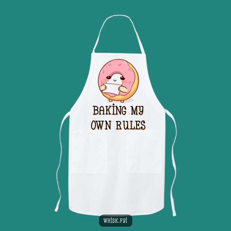 Funny Donut Folding Parchment Apron: Baker Character Cooking Gift