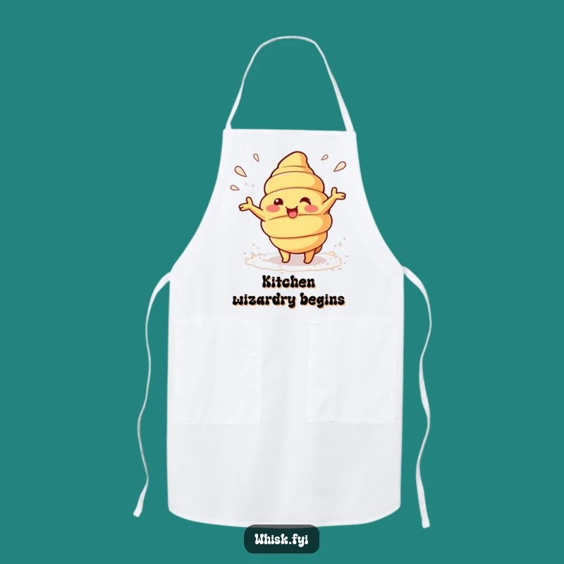 Funny Kawaii Croissant Apron - Playful Baker Humor Gift for Kitchen Fun