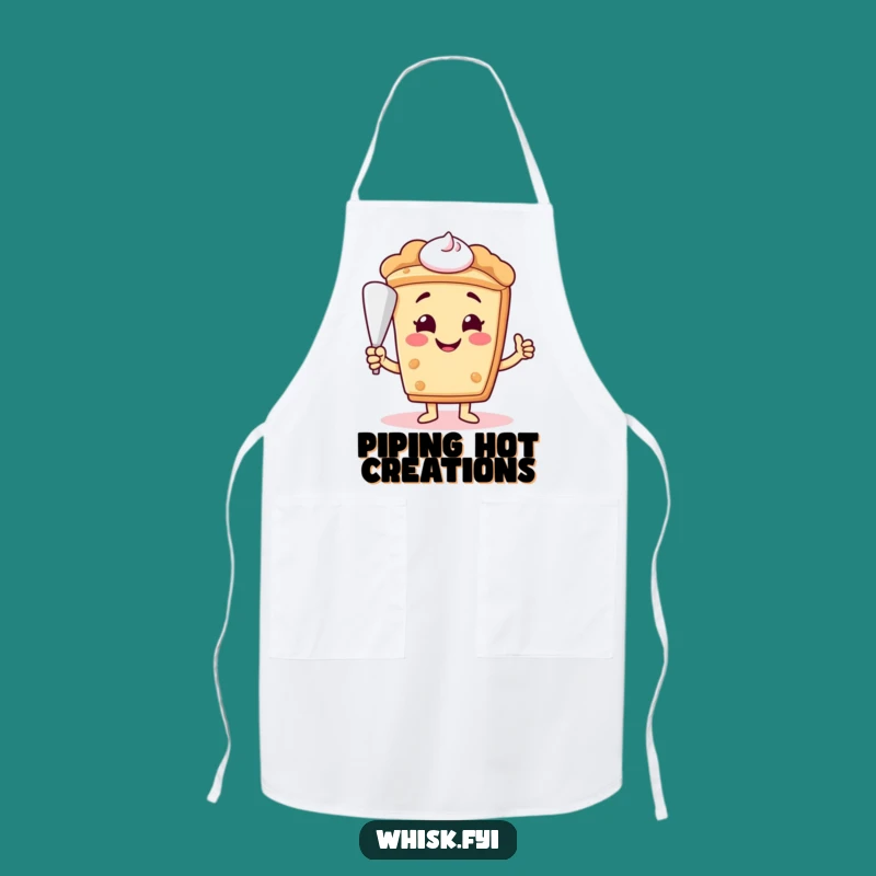Funny Pie Slice Apron - Smiling Baker Character, Kitchen Decor Gift