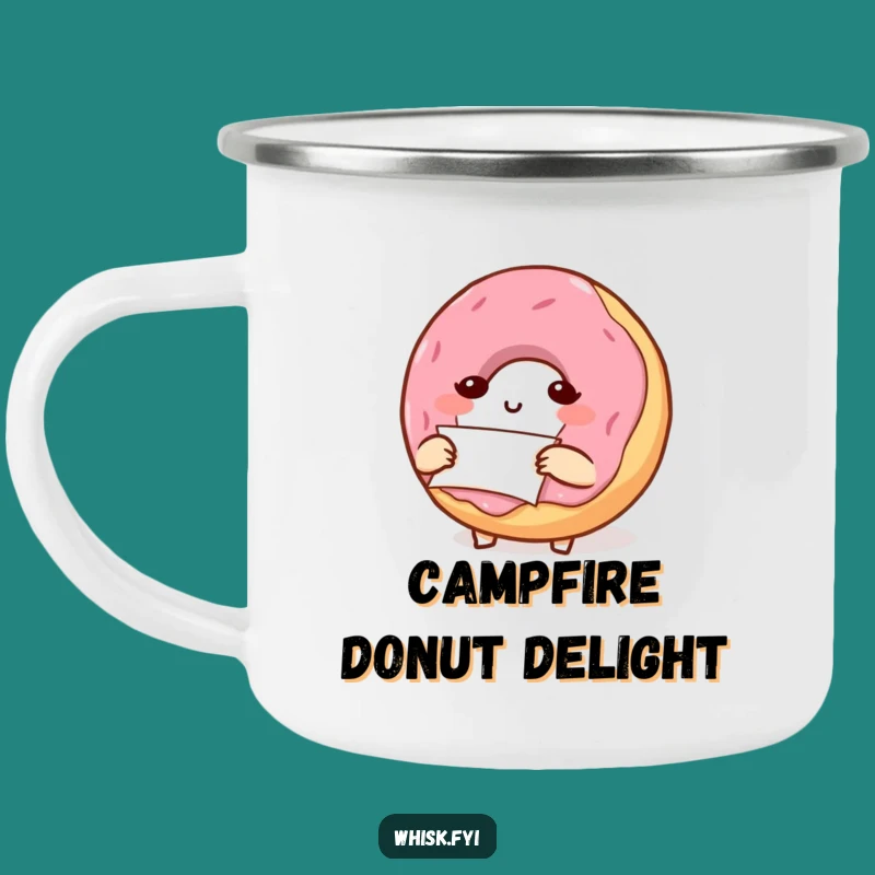 Funny Donut Folding Parchment Camping Mug: Baker Character Outdoor Gift