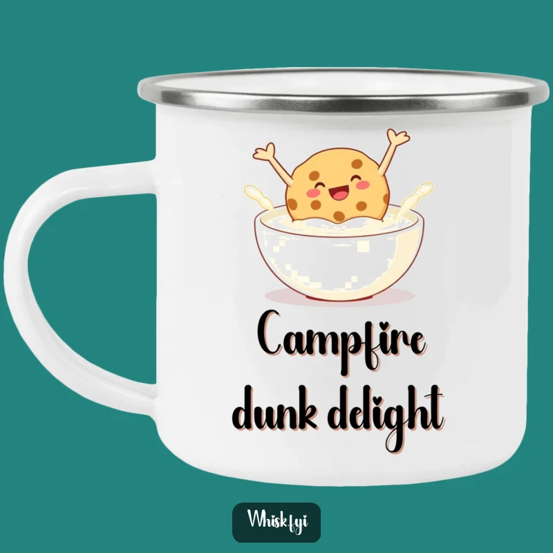 Funny Cookie Jumping Camping Mug: Playful Outdoor Companion, Perfect Funny Gift for Campers