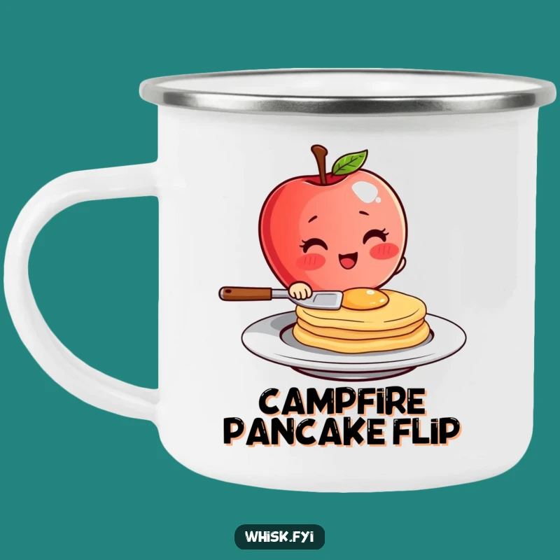 Funny Apple Pancake Camp Mug - Cheerful Outdoor Breakfast Gift