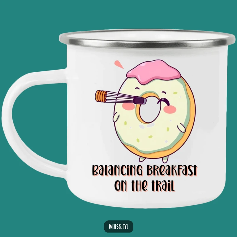 Durable Funny Donut Whisk Nose Balance Camping Mug: Enjoy Coffee with Delightful Outdoor Humor