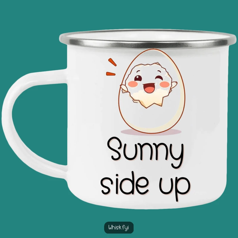 Funny Happy Egg Camping Mug - Hilarious Breakfast Outdoor Gift