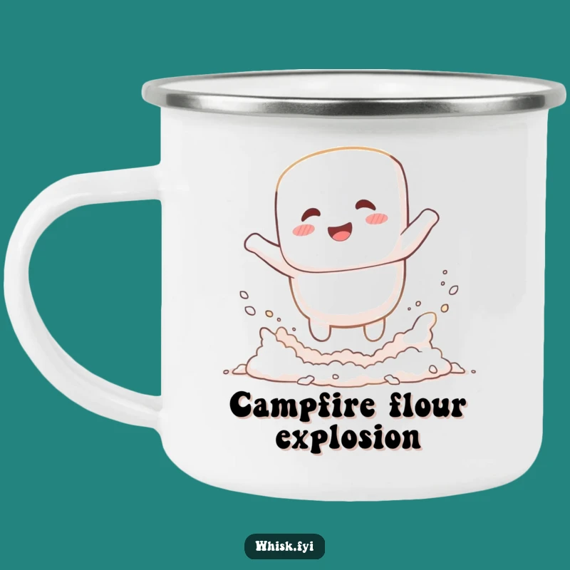 Funny Marshmallow Flour Camp Mug - Hilarious Outdoor Baking Gift