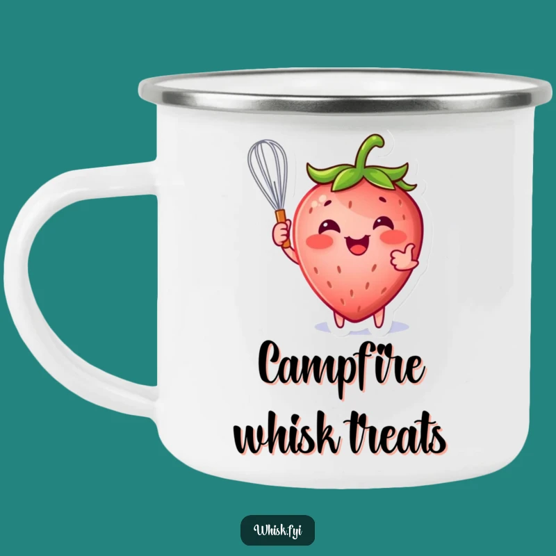 Funny Strawberry Whisk Camping Mug: Sweet Adventures