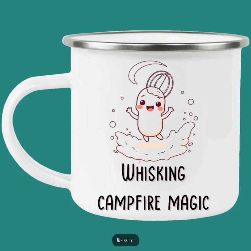 Funny Whisk Flour Dance Camping Mug: Chef Character Outdoor Gift