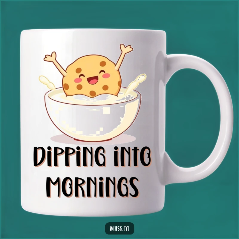 Funny Cookie Jumping Mug: Joyful Breakfast Moment, Perfect Funny Gift for Milk Lovers
