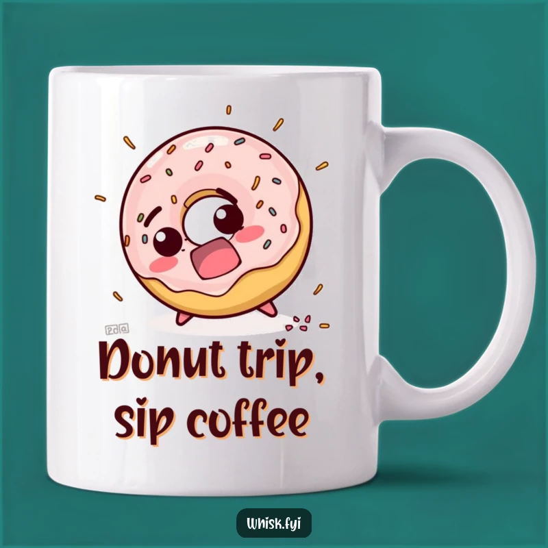 Funny Startled Doughnut Mug - Hilarious Tripping Treat Gift Idea
