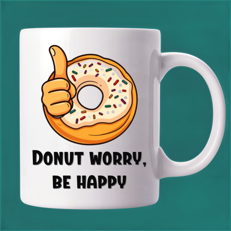 Thumbs Up Donut Mug: Sweet Approval