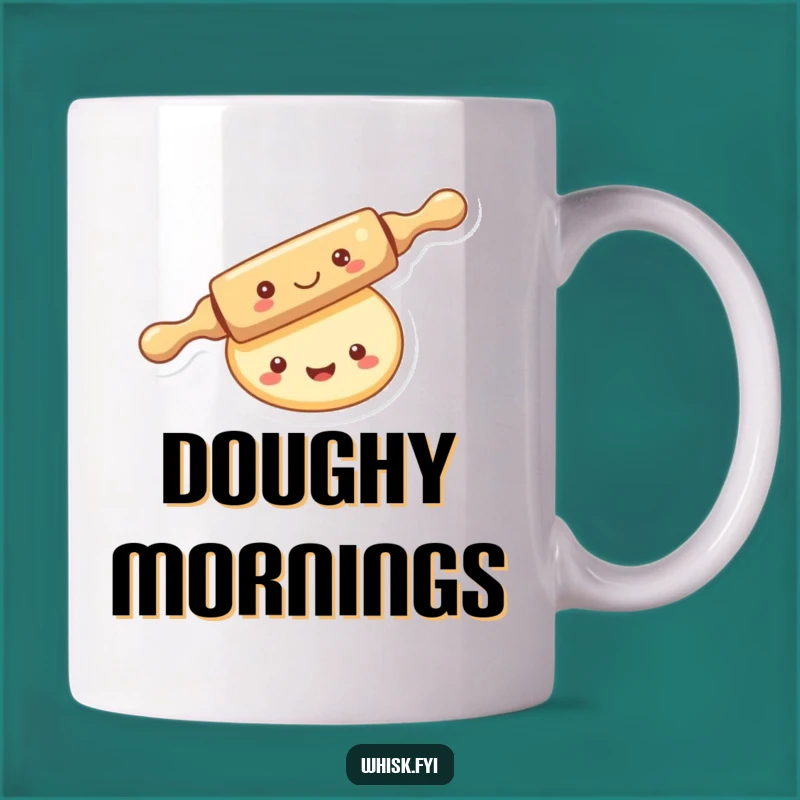 Funny Kawaii Rolling Pin Mug: Baking Fun Gift for Happy Bakers