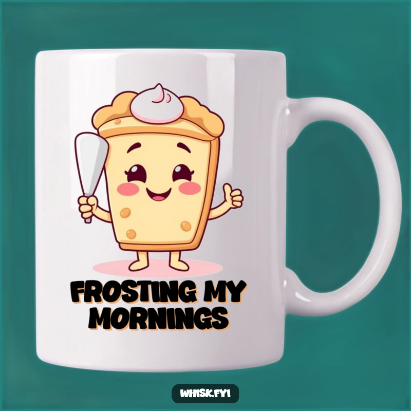 Funny Pie Slice Mug - Smiling Baker Character, Sweet Baking Gift
