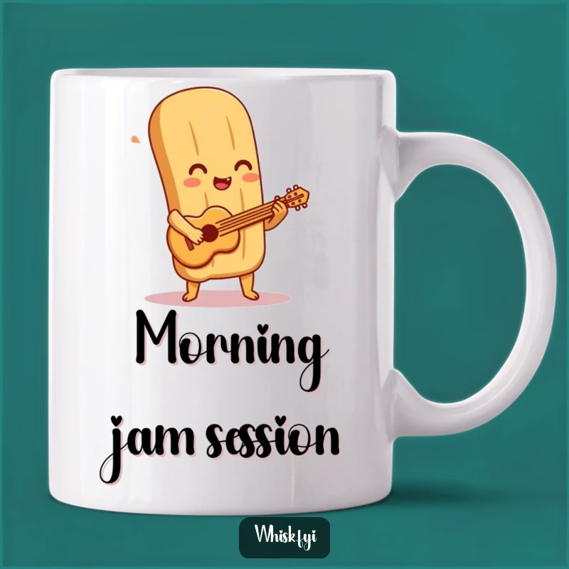 Funny Baguette Guitar Mug: Musical Pastry Fun, Perfect Funny Gift for Foodies