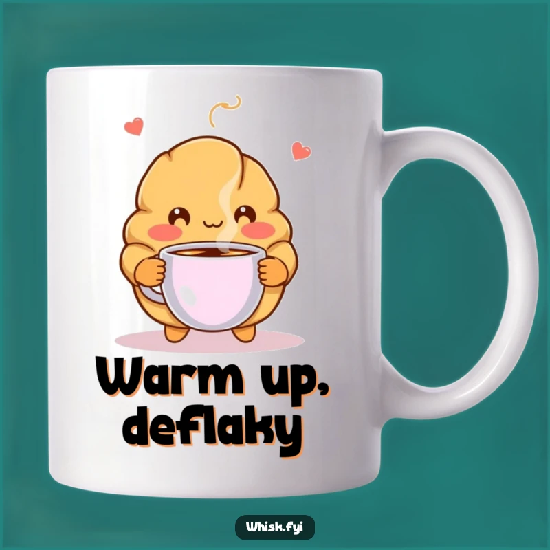 Funny Blushing Croissant Coffee Mug - Warm & Hilarious Morning Gift