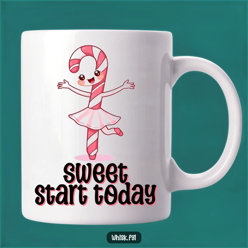 Funny Candy Cane Ballet Mug: Sweet Twirls, Perfect Holiday Gift!
