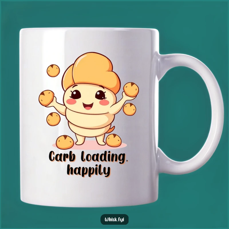 Funny Croissant Juggling Mug: Bakery Delight Art, Perfect Gift for Foodies