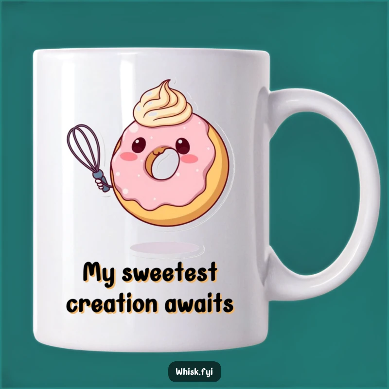 Funny Donut Frosting Swirl Mug: Adorable Pastry Chef Character Funny Gift Idea
