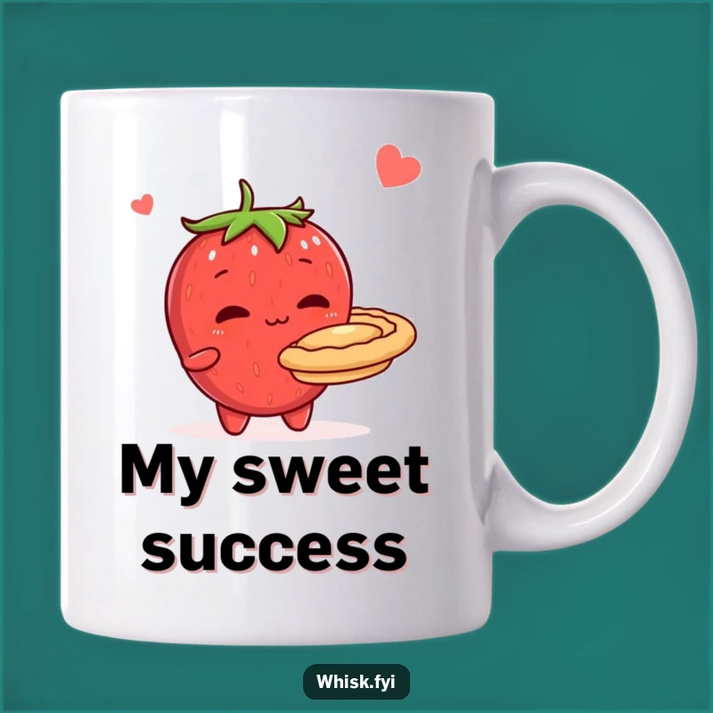 Funny Shy Strawberry Pie Gift Mug - Adorable Baked Treat Present