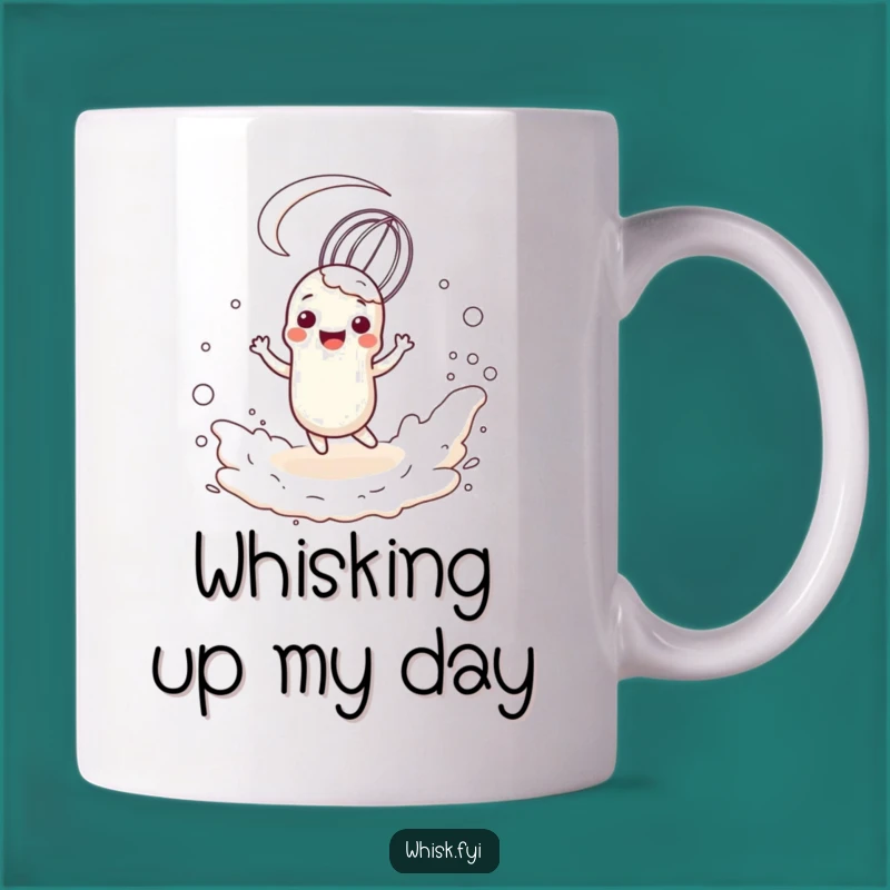 Funny Whisk Flour Cloud Mug: Joyful Baking Character Gift for Chefs
