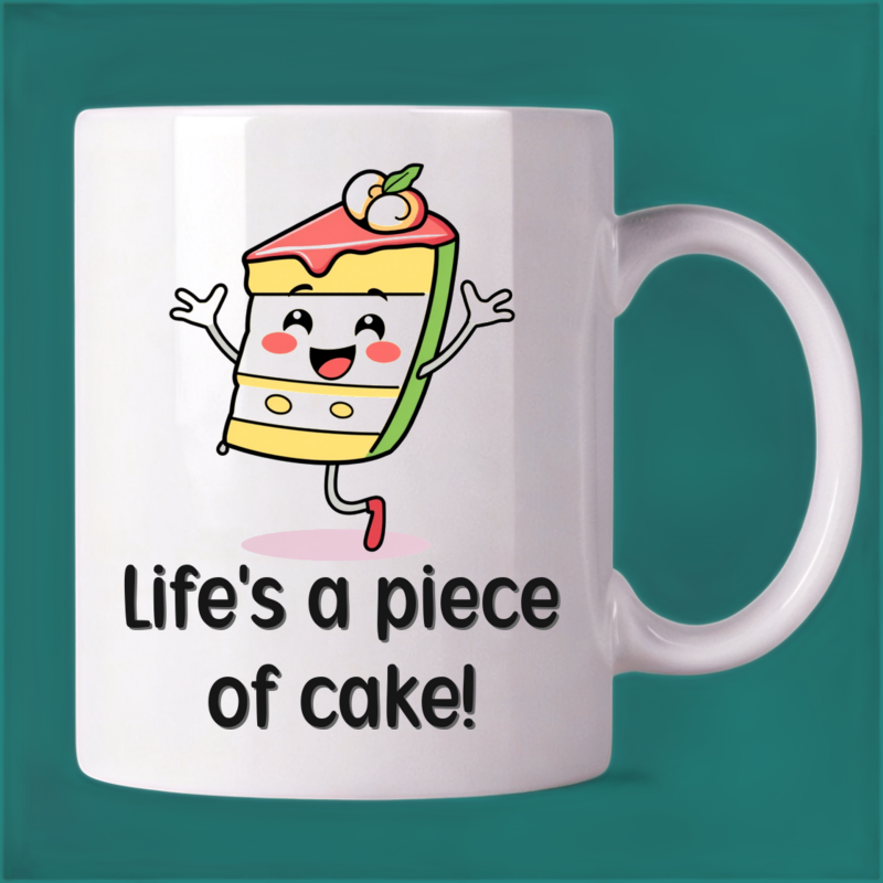 Joyful Cake Slice Mug: Celebrate Every Bite!