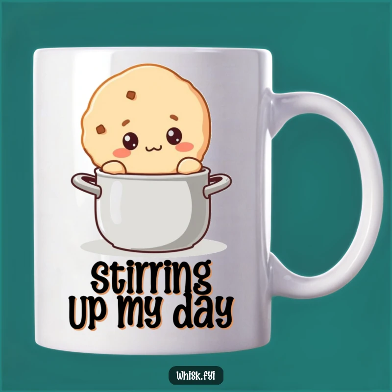 Funny Kawaii Cookie Stirring Pot Mug - Hilarious Curious Baker Gift