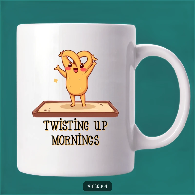 Funny Pretzel Handstand Mug: Salty & Playful Baker, Perfect Funny Gift for Snack Lovers