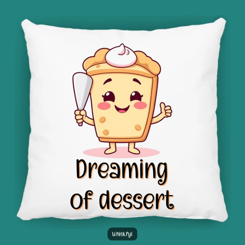 Funny Pie Slice Pillow - Smiling Baker Character, Cozy Baking Decor
