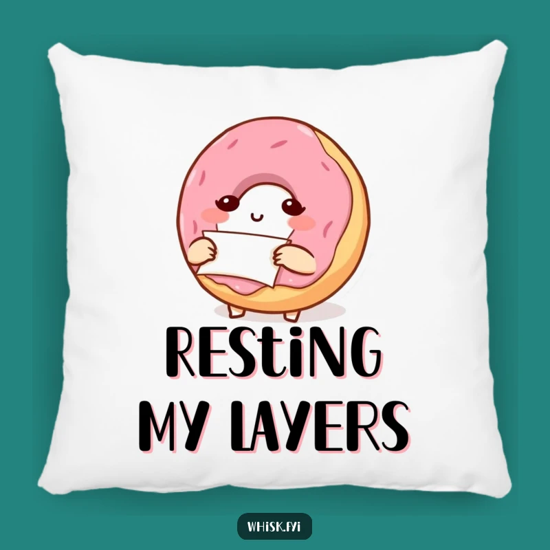 Funny Donut Folding Pillow: Cozy & Determined Baker Throw Pillow Gift