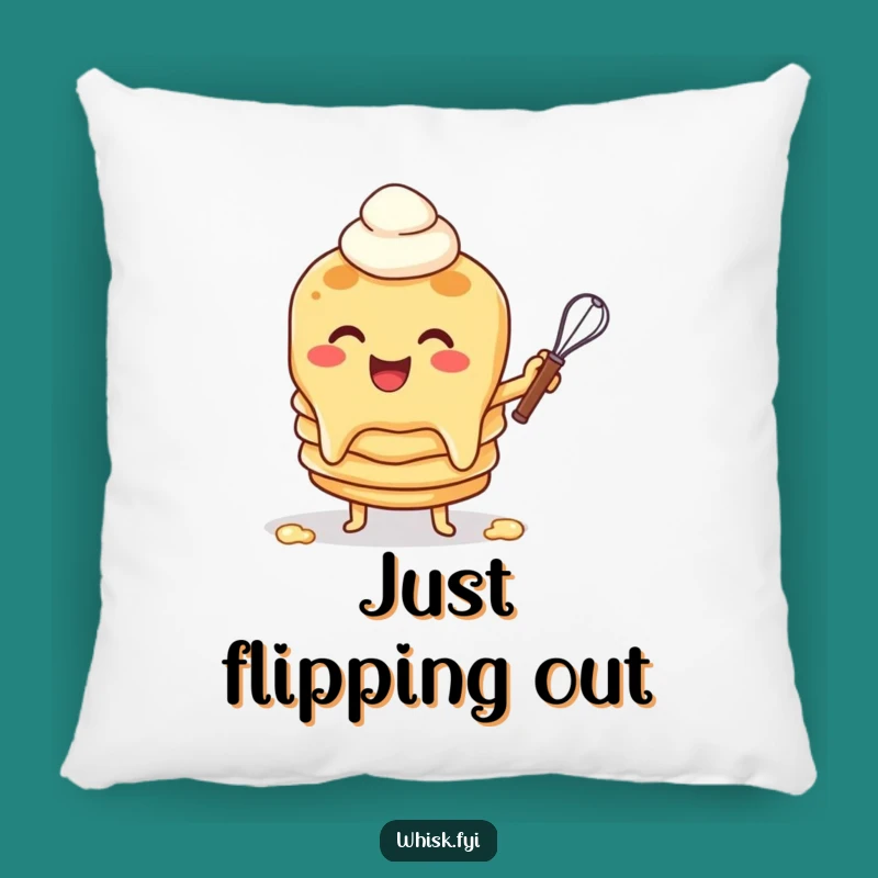 Funny Pancake Whisk Pillow: Cozy Comfort with Breakfast Cheer