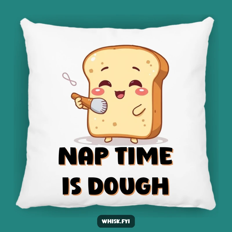 Funny Giggling Bread Pillow: Flour Dusting Baker Comfort, Cozy Humorous Decor Gift