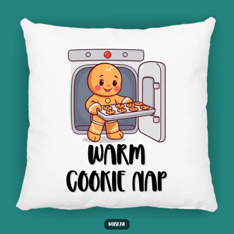 Funny Gingerbread Man Cookie Pillow - Cozy Baking Accent
