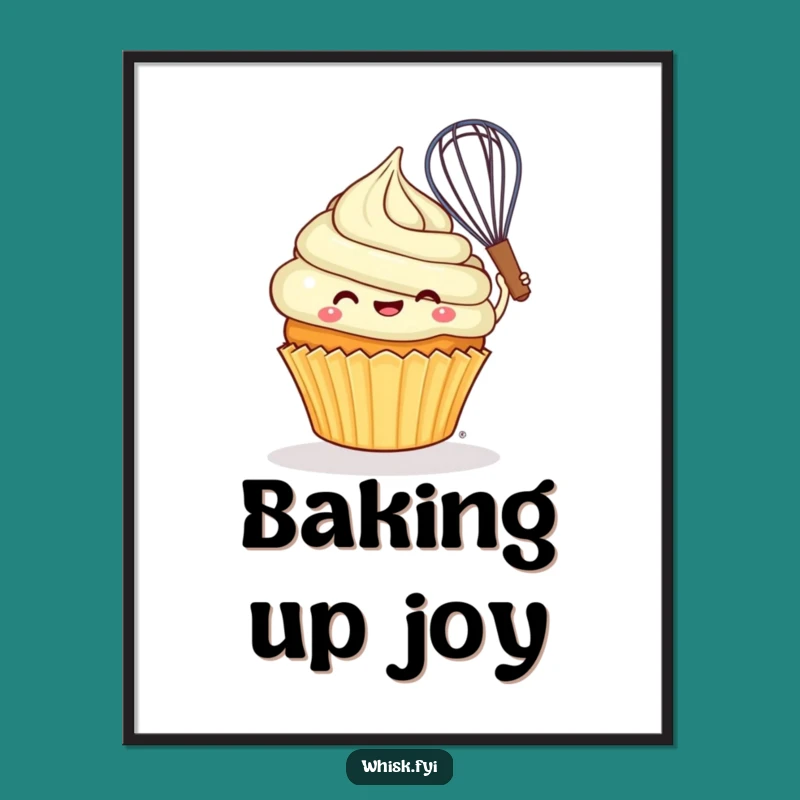 Funny Cupcake Digital Art: Cheerful baker print, sweet and humorous home decor.