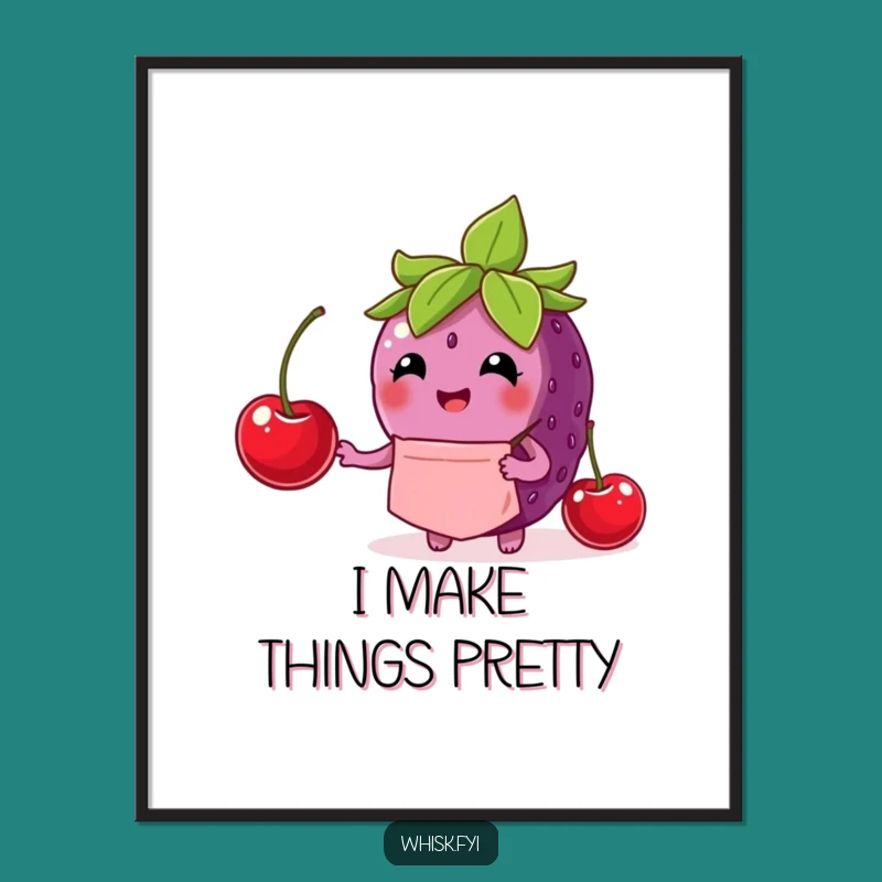 Funny Berry Chef Digital Print: Adorable Wall Art for Foodies
