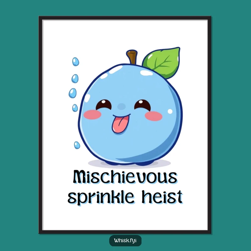 Funny Blueberry Sprinkle Catch Digital Art - Instant Dessert Humor Download