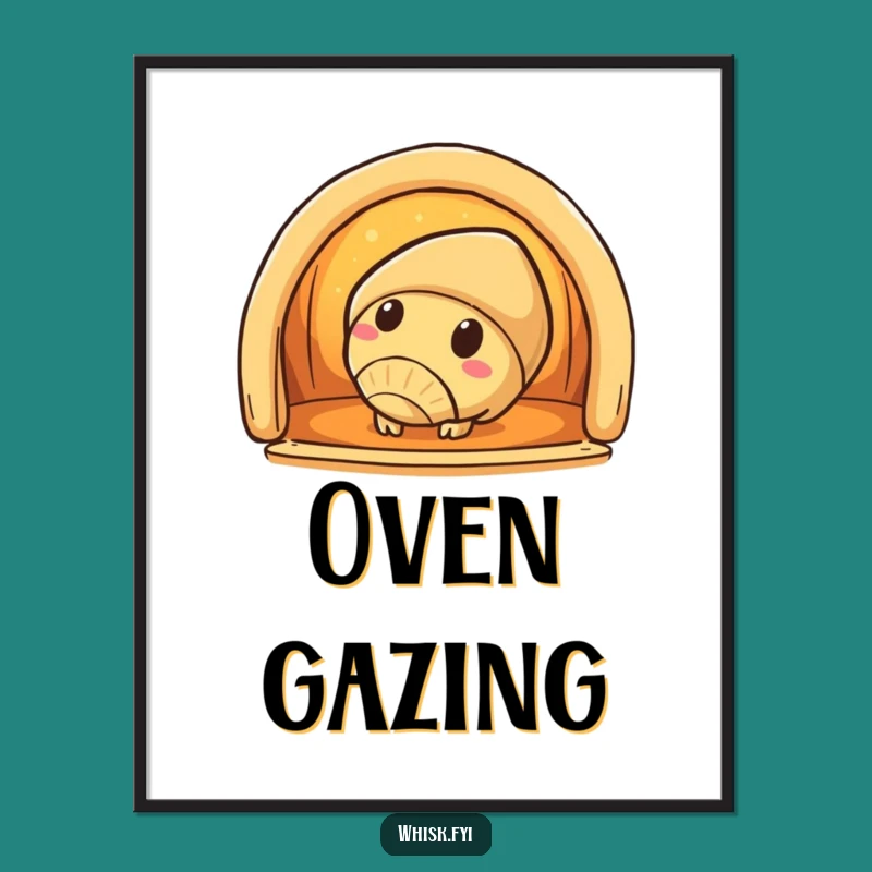 Funny Croissant Oven Digital Art: Instant Warm Decor Download