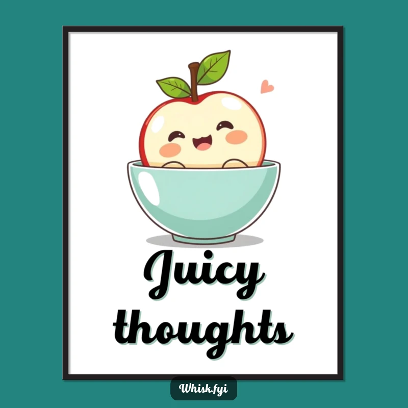 Funny Kawaii Apple Bobbing Digital Art: Exciting Fall Print for Instant Joy