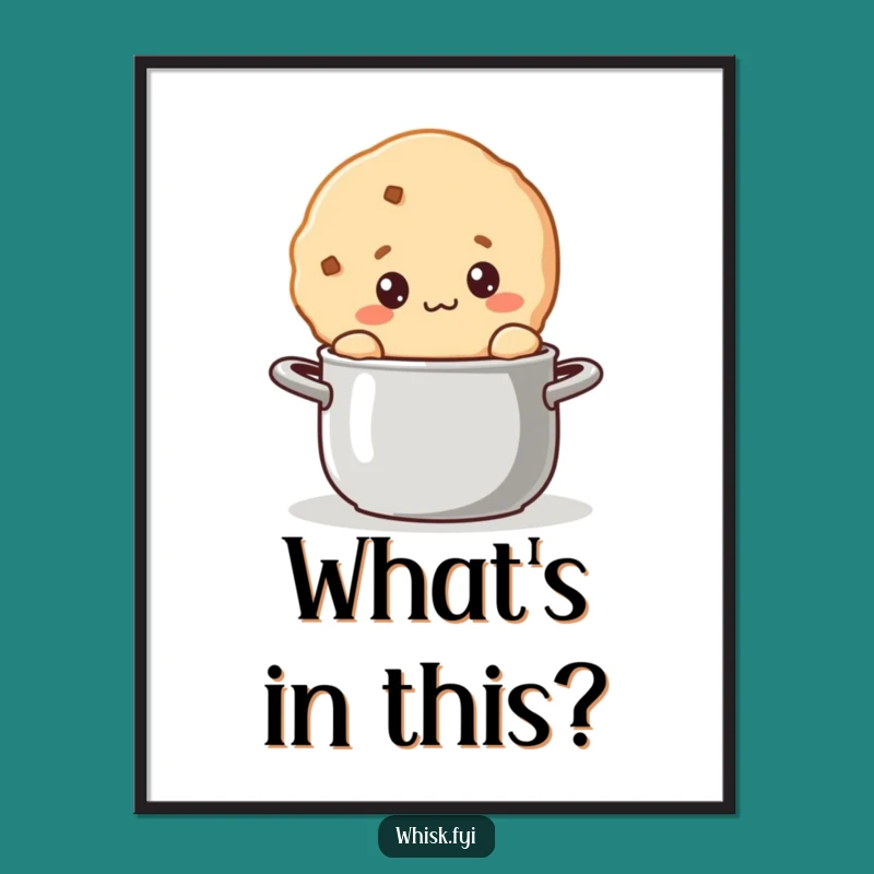 Funny Kawaii Cookie Digital Art - Hilarious Instant Download for Curious Cooks
