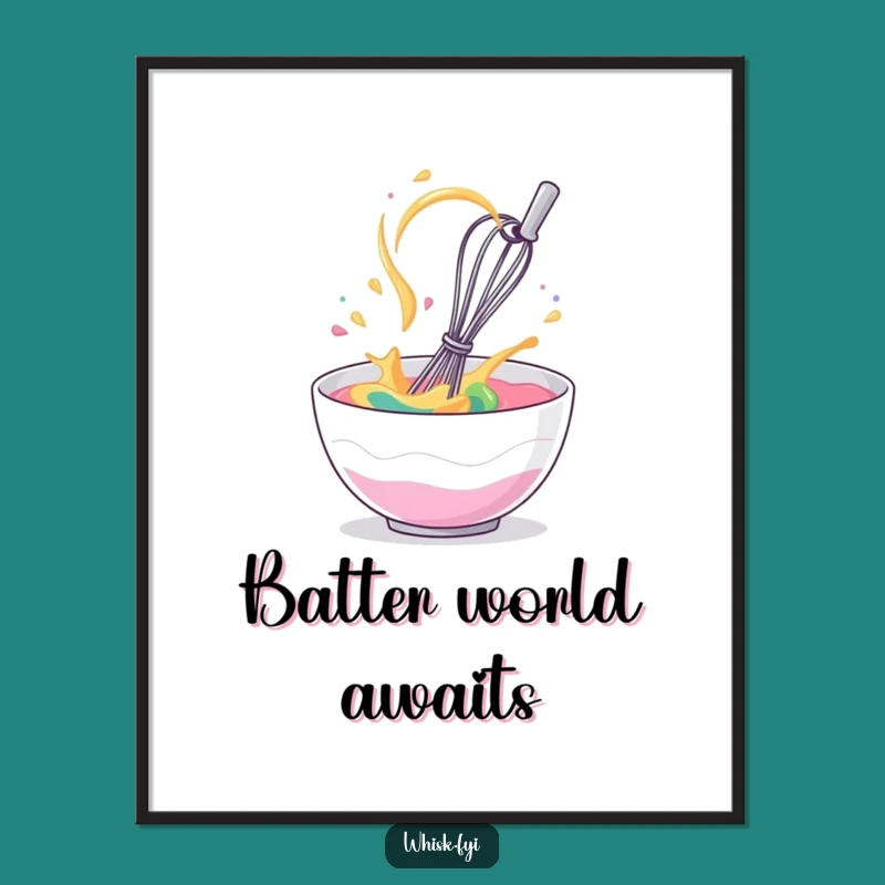 Funny Whisk Batter Digital Art: Giggling Utensil for Instant Kitchen Vibes