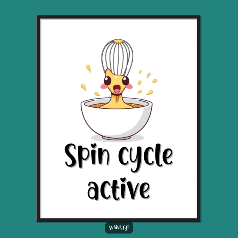 Funny Whisk Digital Art: Kitchen Chaos Instant Art, Perfect Gift!