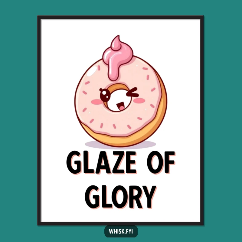 Funny Doughnut Frosting Digital Print - Mischievous Pastry Art Gift