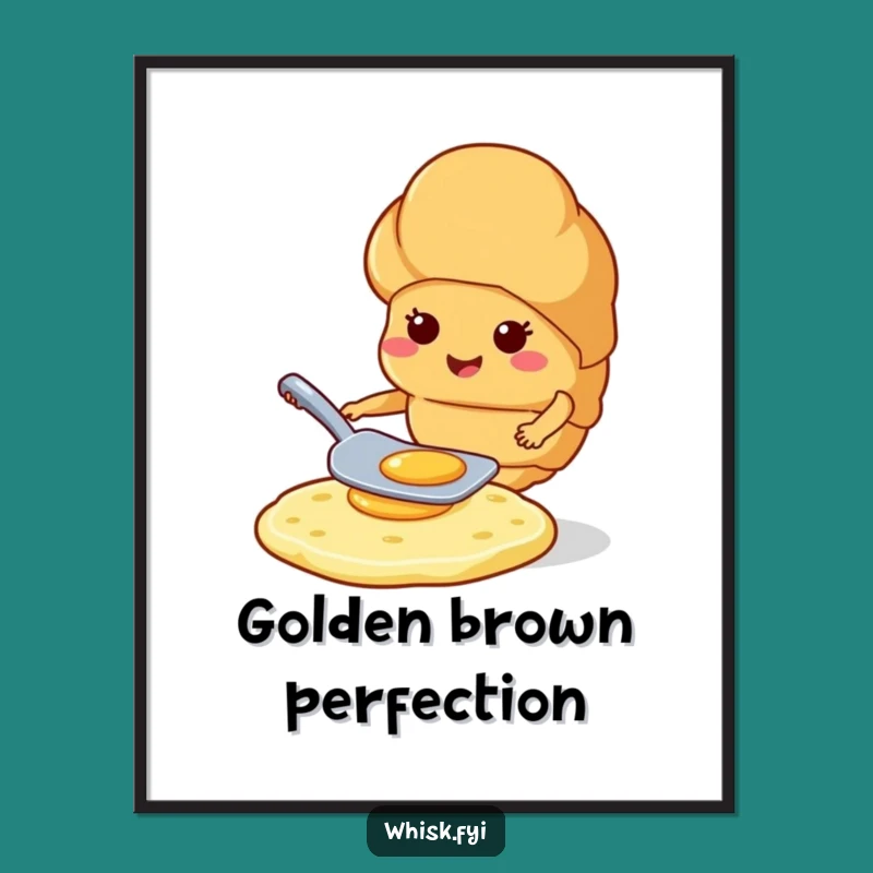 Funny Croissant Digital Art: Expert flipper print, delicious and humorous home decor.