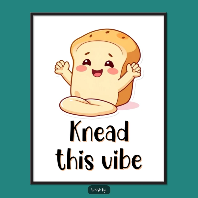 Funny Bread Kneading Digital Art: Hilarious Smiling Loaf for Instant Joy