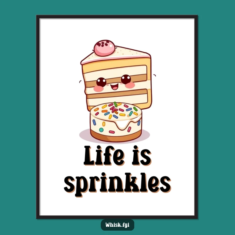 Funny Cake Decorating Digital Print - Joyful Baker Wall Art Gift