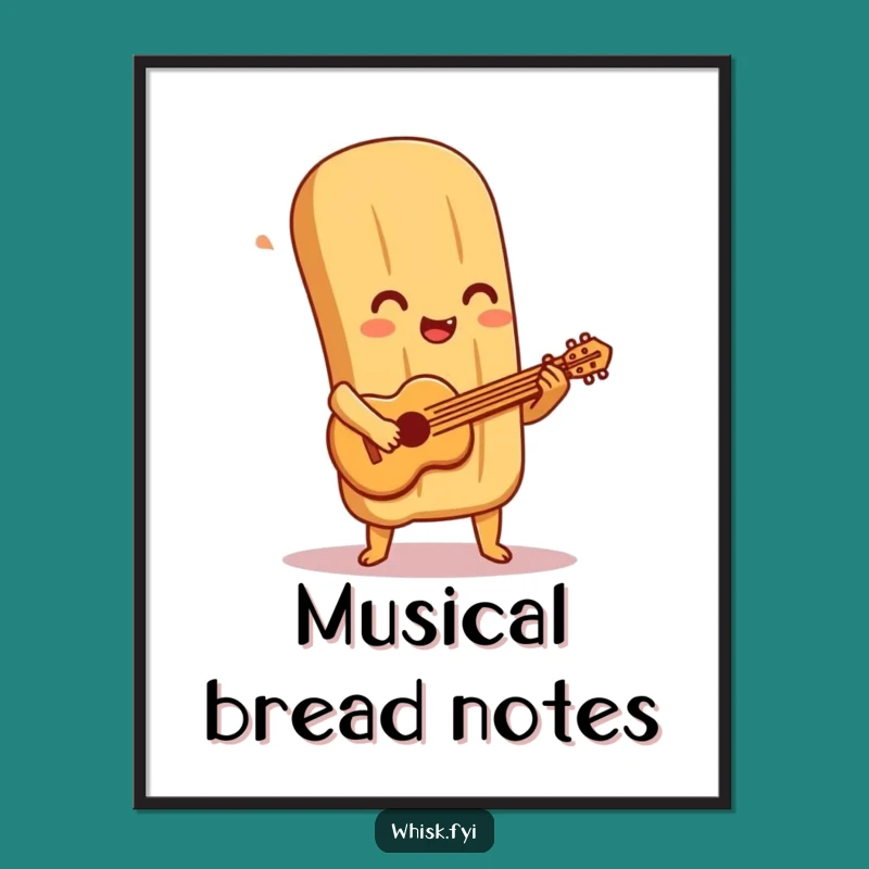 Funny Baguette Guitar Digital Art: Instant Melody, Perfect Funny Gift for Art Lovers