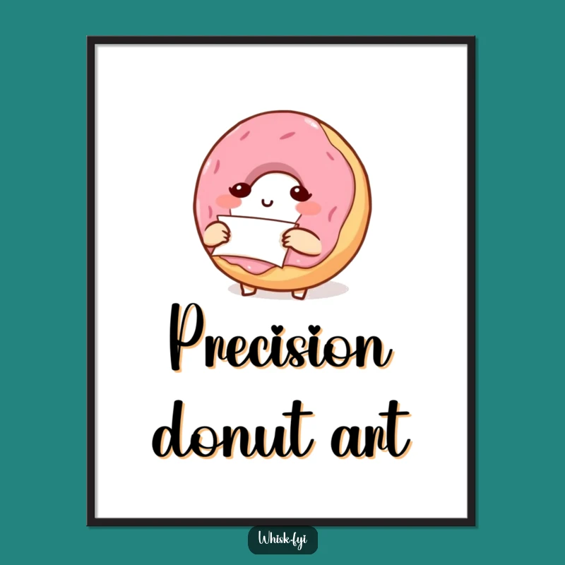 Funny Donut Folding Parchment Digital Print: Whimsical Baker Character Art Gift
