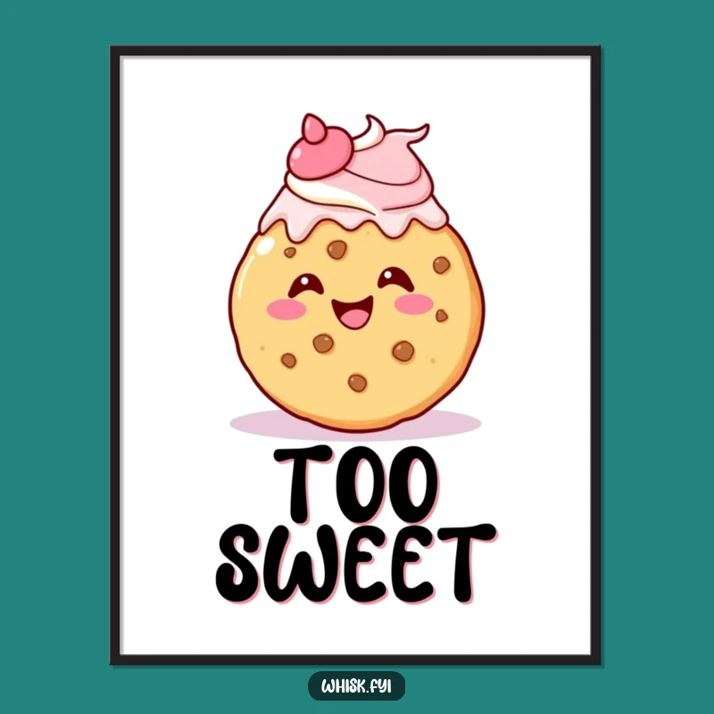 Funny Kawaii Cookie Icing Digital Art: Sweet Treat Print for Instant Joy