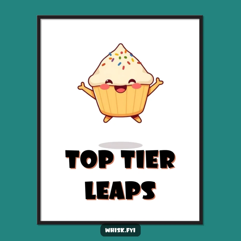 Funny Muffin Digital Art: Joyful Jumping Sprinkle, Instant Happy Gift!