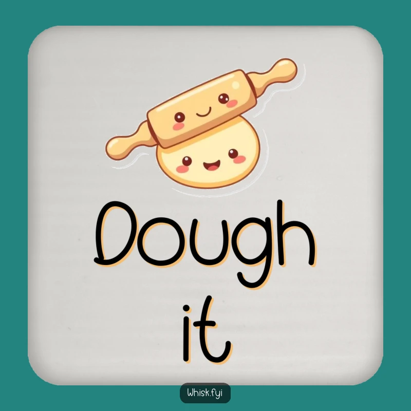Funny Kawaii Rolling Pin Drink Coaster: Protect Surfaces with Baking Style