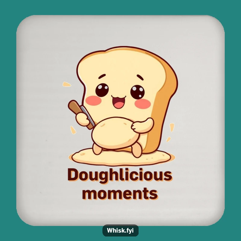 Funny Kawaii Bread Coaster: Baker's Protection with Dough, Unique Funny Gift