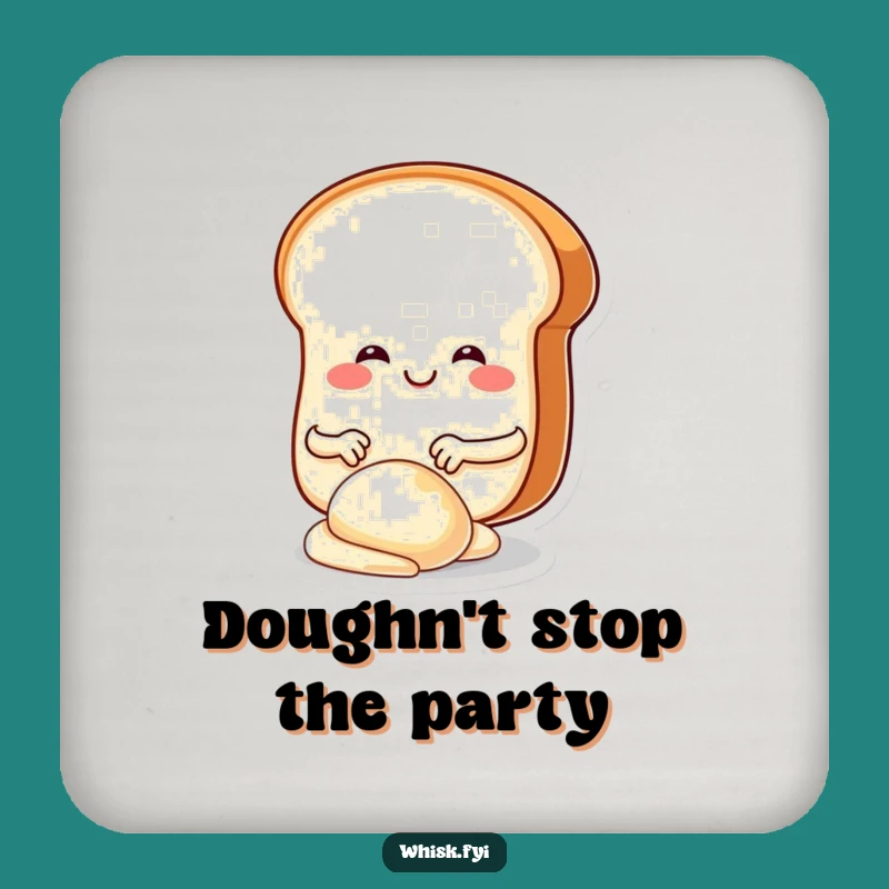 Funny Bread Kneading Dough Coaster: Cute Baker Character Drink Accessory Gift